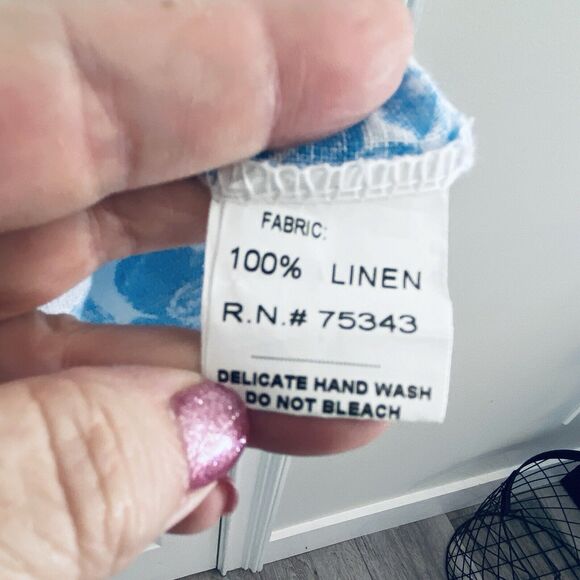 Bella Umbra Linen Top Womens Small Made In Italy Floral Toile Dainty Femme Light - Picture 5 of 5